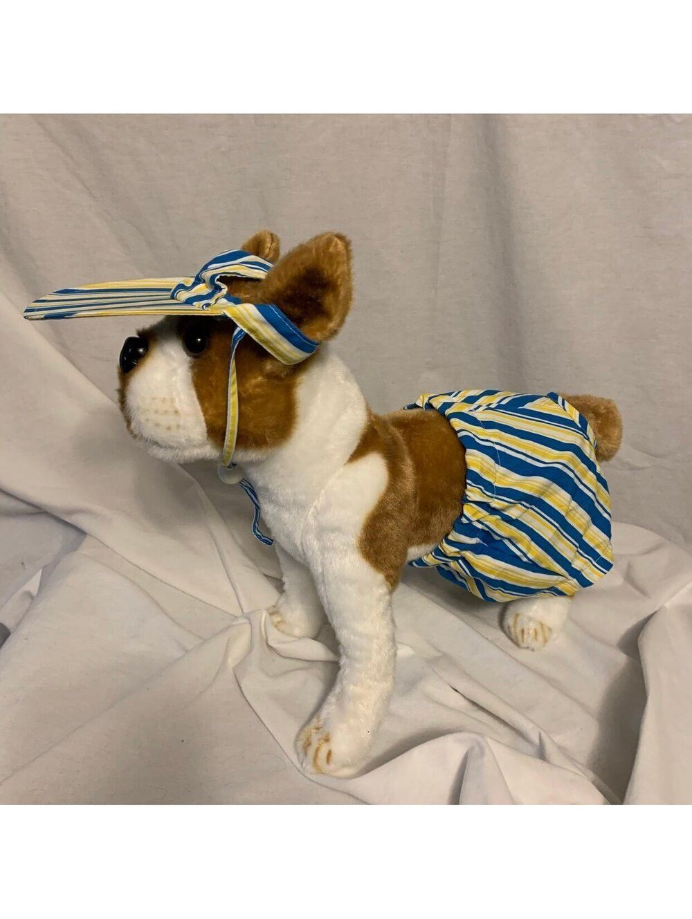 Dog Blue & Yellow Shorts & Visor Set